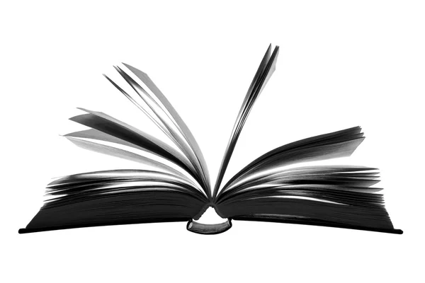 Açık kitap. Beyaz zemin üzerine siluet.