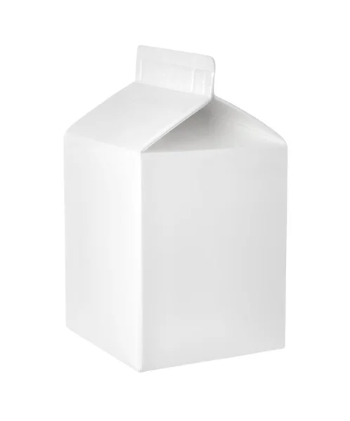 Empty packet of milk or juice on a white background — Stock Photo, Image