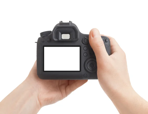 Camera in hand — Stock Photo, Image