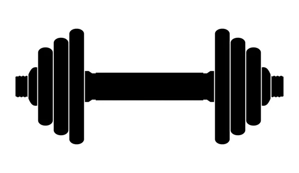 Vector silhouette of dumbbell on a white background — Stock Vector