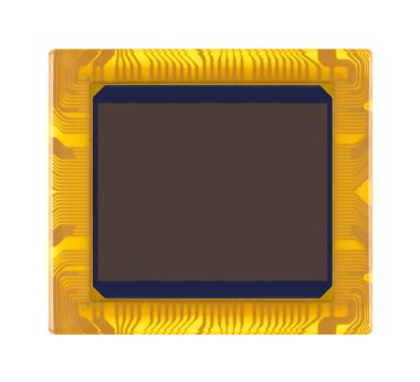 Beyaz bir arka plan dijital kamera yakın çekim sensörünün