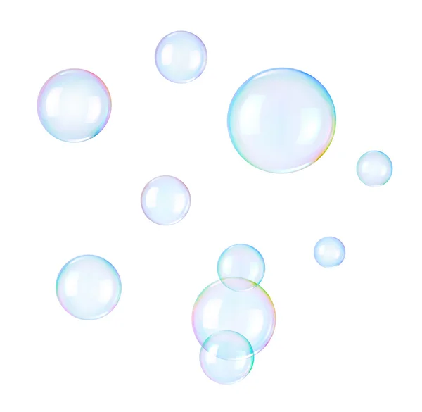 Soap bubbles on a white background — Stock Photo, Image