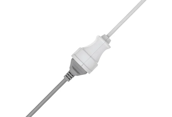 Plugue, soquete e cabo sobre um fundo branco — Fotografia de Stock