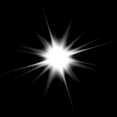 Siyah arka plan üzerine yıldız, tasarım öğesi şeffaflık ile.