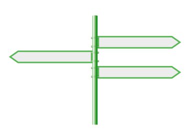 Beyaz bir arka plan, vektör çizim yön okları