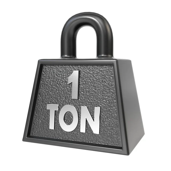 Kettlebell beyaz arka plan üzerinde izole bir ton ağırlık. 3D illus