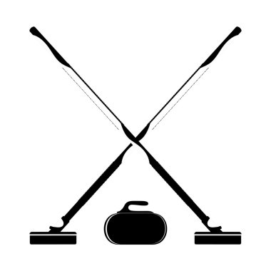 Süpürgeler ve beyaz zemin üzerine kıvırma için taş. Vektör illus