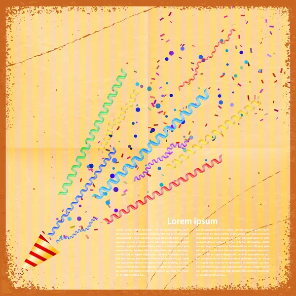 フラッパーと紙吹雪ヴィンテージ グランジ背景。光ベクトルを示す — ストックベクタ