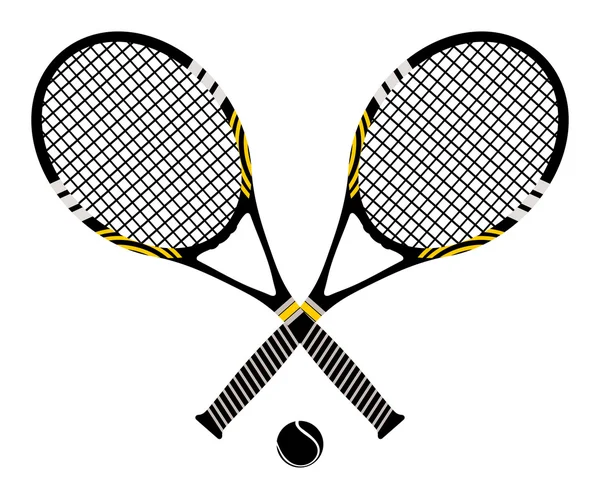 Raquetas de tenis y pelota. Ilustración vectorial . — Vector de stock