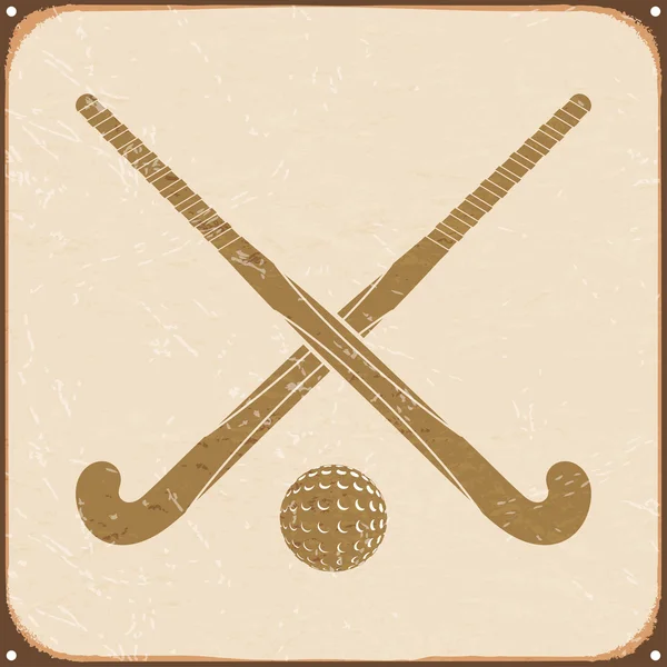 Vintage rétro avec signe hockey sur gazon. Illustration vectorielle — Image vectorielle