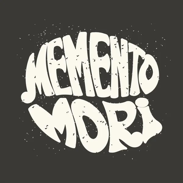 Memento Mori. Proverbio latino. Letras de mano. Ilustración vectorial — Vector de stock