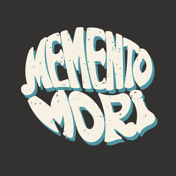 Memento Mori. Latin atasözü. El yazı. Retro tarzı. Vektör — Stok Vektör