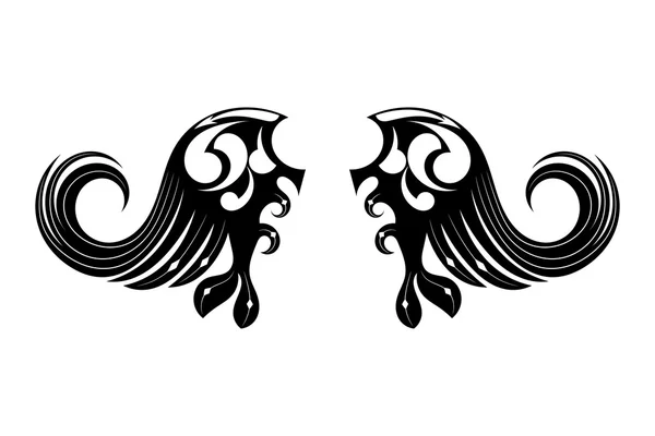 Grafisch ontwerp Tribal tattoo vleugels — Stockvector