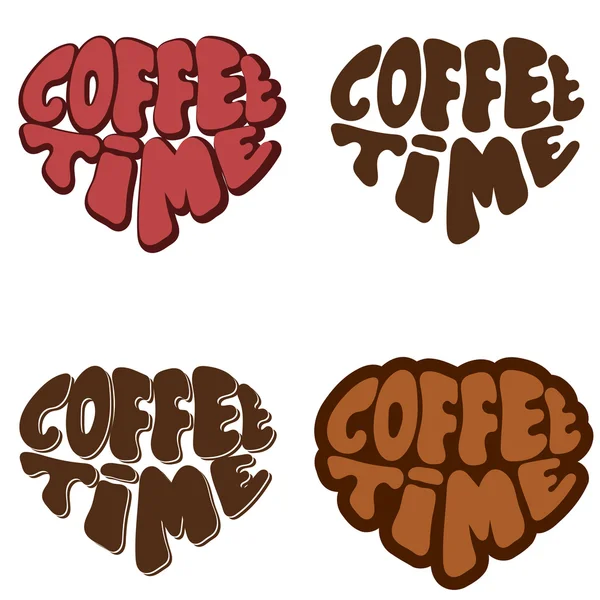 Establezca los logotipos COFFEE TIME sobre un fondo blanco. Ilustración vectorial — Vector de stock