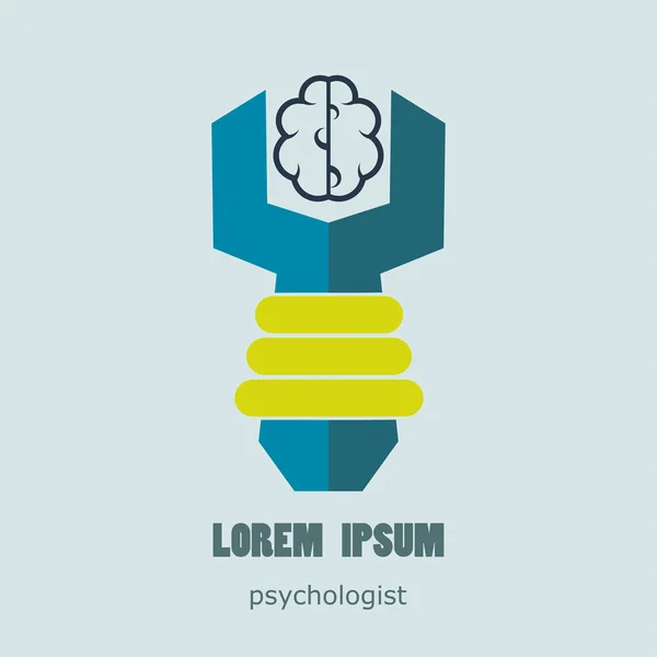 Plochá logo psycholog. Lékařské a zdravotní péči. Snadné použití a — Stockový vektor