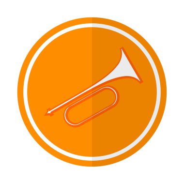 Daire basit simge boynuz üzerinde kırmızı bir daire. Değiştirmek kolaydır 