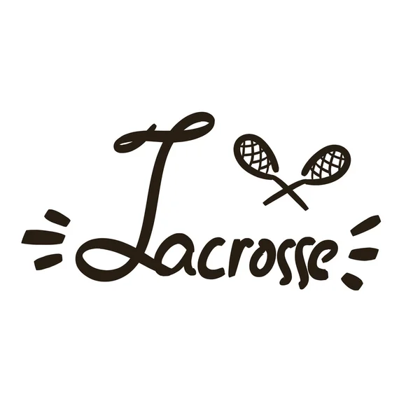 Svarta pinnar för lacrosse med bokstäver. Vektor illustration — Stock vektor