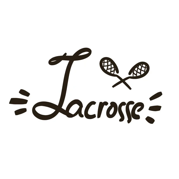 Bastoncini neri per lacrosse con scritte. Illustrazione vettoriale — Vettoriale Stock