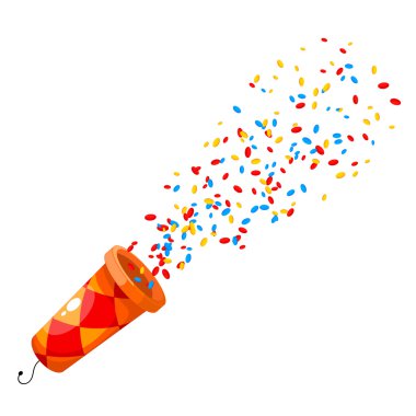 Beyaz arka planda renkli popper. Karikatür popper - bir kavram o