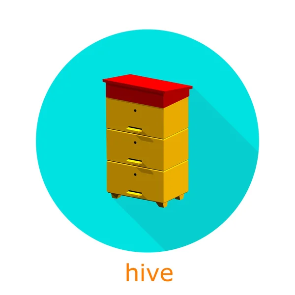 Polygonal isometric hives icon on a blue background. Vector icon — Stock Vector