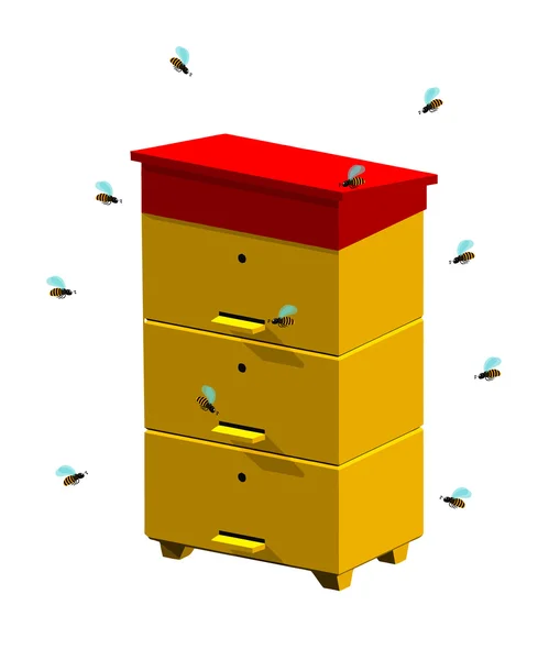 Des ruches isométriques. Icône vectorielle du rucher. Concepts écologiques, santé — Image vectorielle