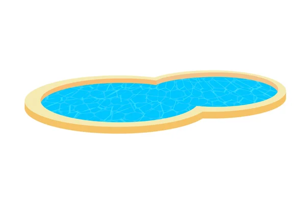 Vector illustration of the pool. Blue pool outdoors. Swimming pool with clear water - a design element. Pool on a white background. Isolate. stock vector — Wektor stockowy