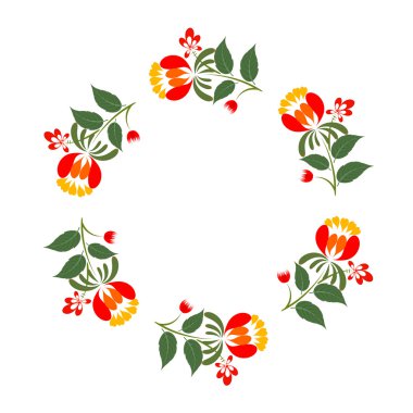 Petrikovsky tablo. Beyaz bir arka plan üzerinde çiçek. Ulusal Ukr