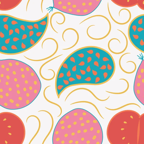 Vintage memphis fruit fond de motif sans couture. Illustration — Image vectorielle