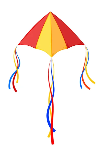 Vector de dibujos animados de color cometa voladora sobre un fondo blanco. Ilustración — Vector de stock