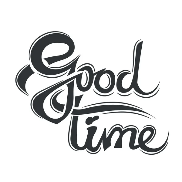 Good time lettering isolated on belm background. Design element — Stock Vector