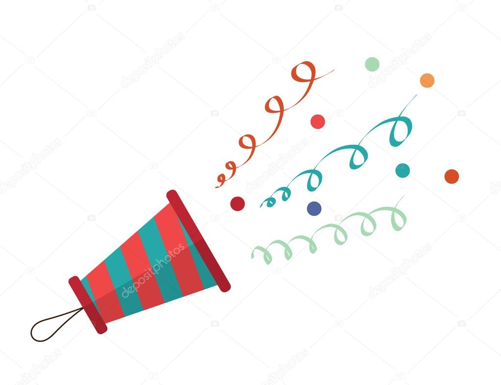 Images cartoon streamers Cartoon popper on a white background