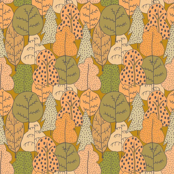 木とのシームレスな色のパターン。シームレスベクトルイラストリオ — ストックベクタ