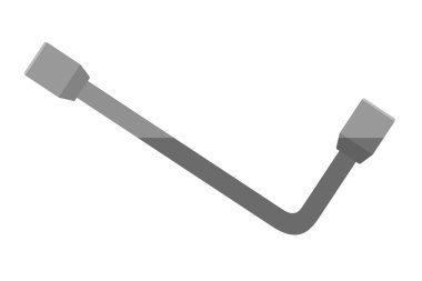 Lokma anahtar. Düz lokma anahtar beyaz bir bac üzerinde gösterimi