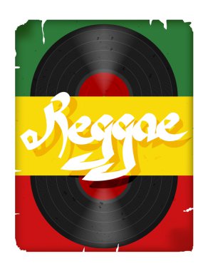 Kayıt reggae müzik. Müzikal poster reggae. Vektör illustratio