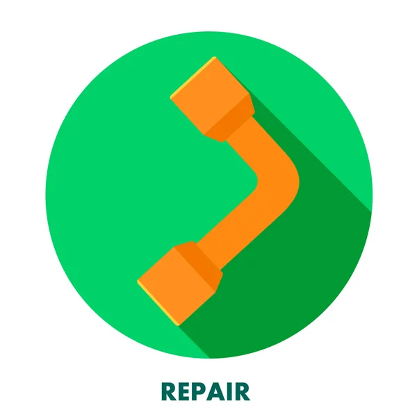 Reparatie pictogram. Sleutelmaat op een ronde achtergrond met schaduw. Vector wr — Stockvector