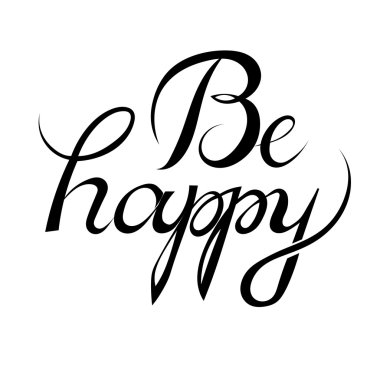 Yazı mutlu olmak. Siyah yazıt 