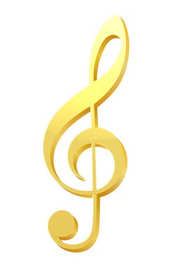 Müzik tuşu. Keman müziği altın anahtar bir w üzerinde gösterimi