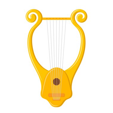 Vector image of vintage Lyre on a white background. Ancient Gree clipart