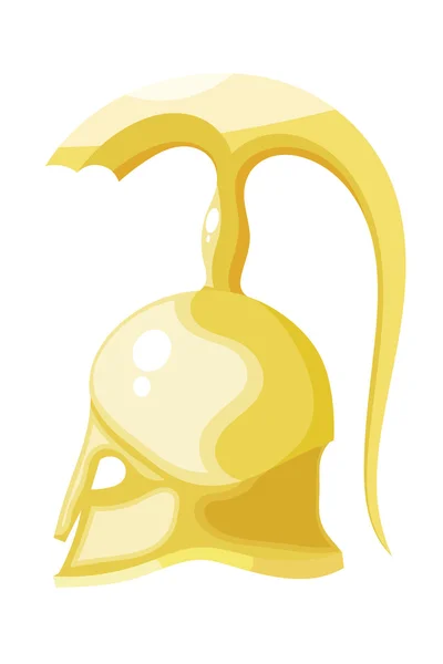 Vector illustration of the ancient Greek bronze helmet with a go — Stock Vector