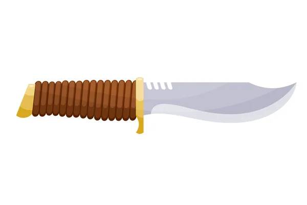 Velký lovecký nůž ve stylu kreslených na bílém pozadí. Izolovaných na květi — Stockový vektor