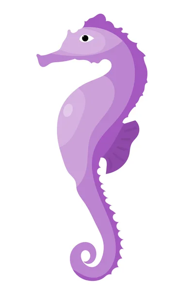 Imagen vectorial a color de un caballito de mar sobre fondo blanco. Las réplicas — Vector de stock