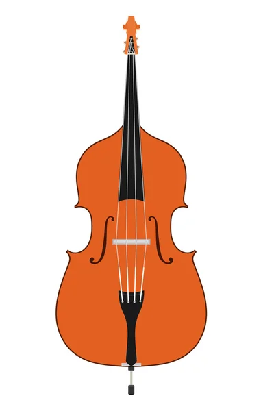 Двойной бас. Контрабас струнных музыкальных инструментов на белом фоне — стоковый вектор