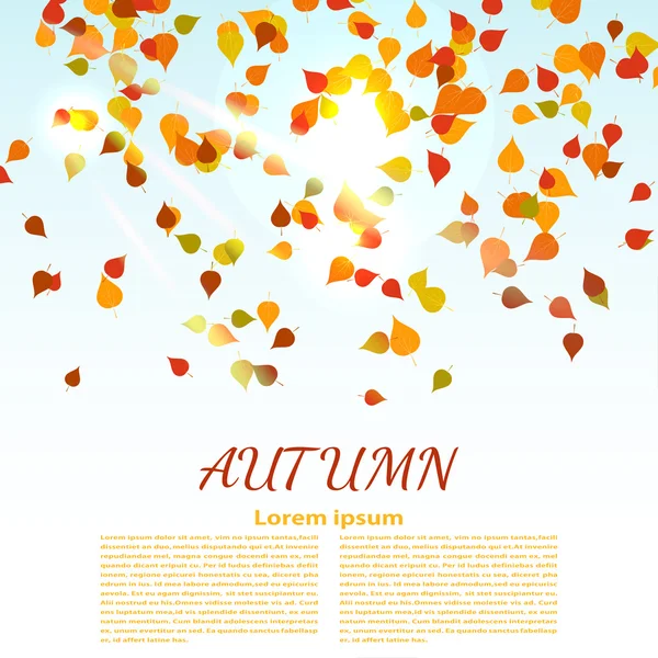 Fond d'automne avec des feuilles d'érable colorées. changement de saison il — Image vectorielle