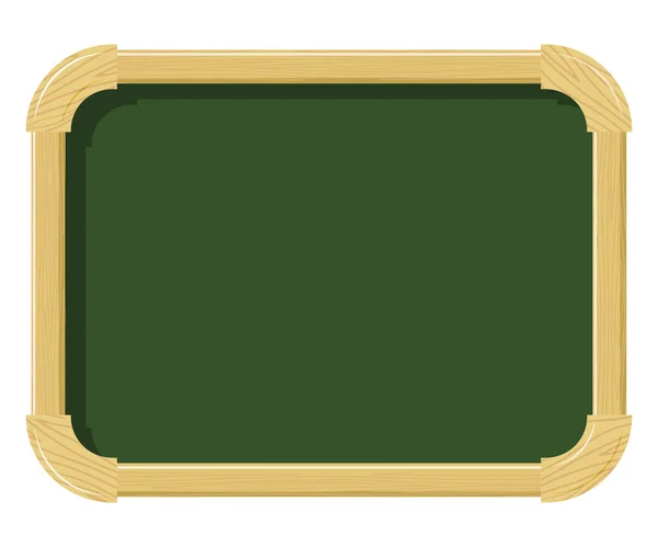 Tabla de tiza de escuela de madera con textura de madera sobre un fondo blanco — Vector de stock