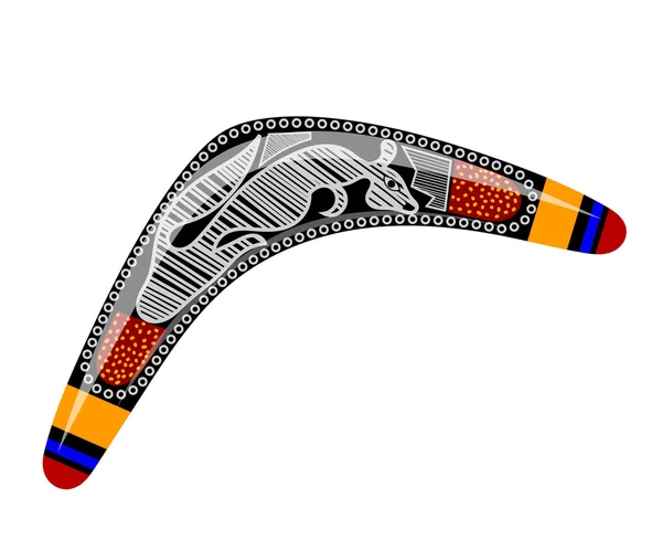 Australischer Bumerang. Cartoon-Bumerang auf weißem Hintergrund. b — Stockvektor