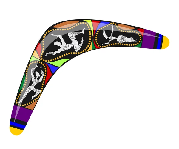 Um bumerangue australiano. Ferramenta de desenho de cores para caçar os aborígenes — Vetor de Stock