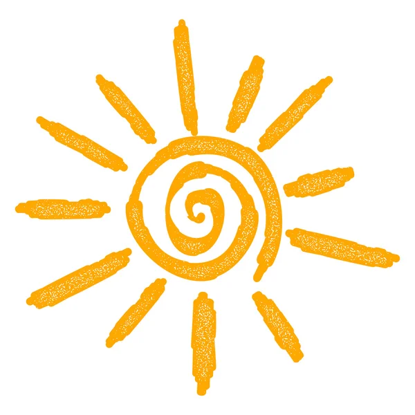 Abstract yellow sun sign on a white background. The symbol of th — Stock Vector
