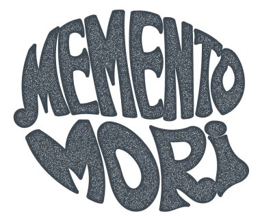 Memento Mori - beyaz bir arka plan olarak el yapımı tasarımcı etiket. De