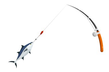 Karton tarzı. Balık tutma iplik. Tuna başarılı Balık tutma. 