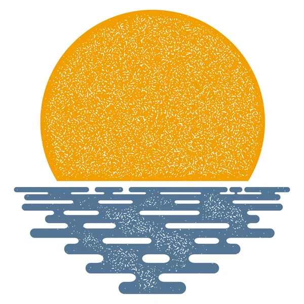 Puesta de sol sobre un fondo blanco. sol del atardecer, icono, aislar. Plano su — Vector de stock